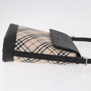 BURBERRY Nova Check Shoulder Bag Canvas Beige Silver Auth 184471A-3