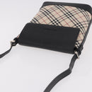 BURBERRY Nova Check Shoulder Bag Canvas Beige Silver Auth 184471A-6