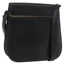 Burberrys Shoulder Bag Leather Black Silver Auth 184472A-1