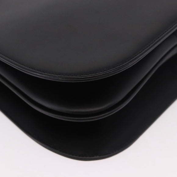 Burberrys Shoulder Bag Leather Black Silver Auth 184472A