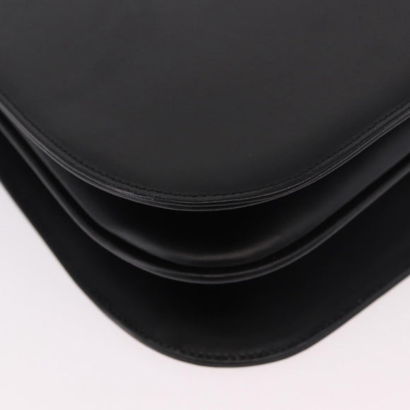 Burberrys Shoulder Bag Leather Black Silver Auth 184472A
