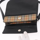 Burberrys Shoulder Bag Leather Black Silver Auth 184472A-11