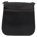 Burberrys Shoulder Bag Leather Black Silver Auth 184472A-13