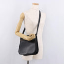 Burberrys Shoulder Bag Leather Black Silver Auth 184472A-22