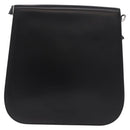 Burberrys Shoulder Bag Leather Black Silver Auth 184472A-2