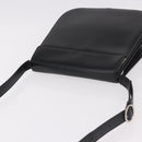 Burberrys Shoulder Bag Leather Black Silver Auth 184472A-6