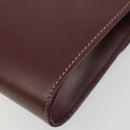 CARTIER Must Line Clutch Bag Leather Bordeaux Gold Auth 184473A-15