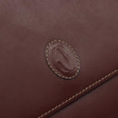 CARTIER Must Line Clutch Bag Leather Bordeaux Gold Auth 184473A-17