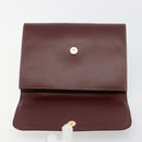 CARTIER Must Line Clutch Bag Leather Bordeaux Gold Auth 184473A-8