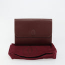 CARTIER Must Line Clutch Bag Leather Bordeaux Gold Auth 184473A-12