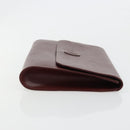 CARTIER Must Line Clutch Bag Leather Bordeaux Gold Auth 184473A-3