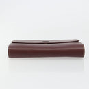 CARTIER Must Line Clutch Bag Leather Bordeaux Gold Auth 184473A-6