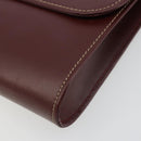 CARTIER Must Line Clutch Bag Leather Bordeaux Gold Auth 184473A-7