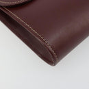 CARTIER Must Line Clutch Bag Leather Bordeaux Gold Auth 184473A-14