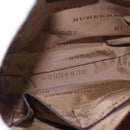 BURBERRY Nova Check Shoulder Bag Canvas Beige Silver Auth 184474A-11