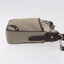 BURBERRY Nova Check Shoulder Bag Canvas Beige Silver Auth 184474A-3