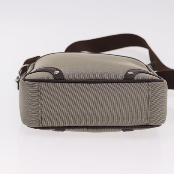 BURBERRY Nova Check Shoulder Bag Canvas Beige Silver Auth 184474A