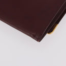 CARTIER Must Line Clutch Bag Leather Bordeaux Gold Auth 184475-11