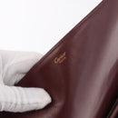 CARTIER Must Line Clutch Bag Leather Bordeaux Gold Auth 184475-13