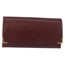 CARTIER Must Line Clutch Bag Leather Bordeaux Gold Auth 184475-2