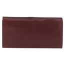 CARTIER Must Line Clutch Bag Leather Bordeaux Gold Auth 184475-3