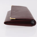 CARTIER Must Line Clutch Bag Leather Bordeaux Gold Auth 184475-4