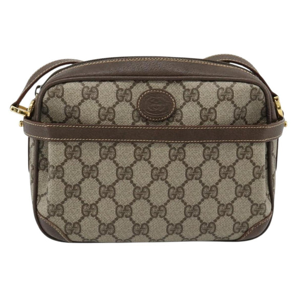 GUCCI GG Supreme Shoulder Bag PVC Beige Gold 007 084 0092 Auth 184480