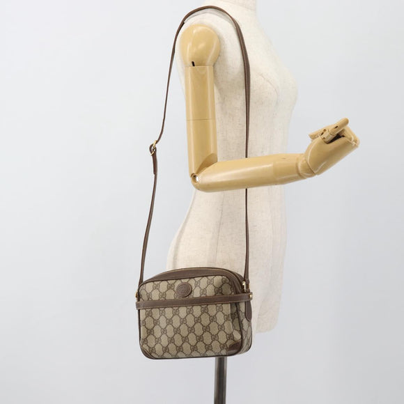 GUCCI GG Supreme Shoulder Bag PVC Beige Gold 007 084 0092 Auth 184480