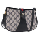 GUCCI GG Supreme Sherry Line Shoulder Bag PVC Navy Gold 10 02 024 Auth 184481-1