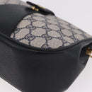 GUCCI GG Supreme Sherry Line Shoulder Bag PVC Navy Gold 10 02 024 Auth 184481-11