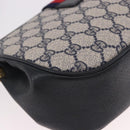 GUCCI GG Supreme Sherry Line Shoulder Bag PVC Navy Gold 10 02 024 Auth 184481-12