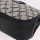 GUCCI GG Supreme Sherry Line Shoulder Bag PVC Navy Gold 10 02 024 Auth 184481-13