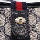 GUCCI GG Supreme Sherry Line Shoulder Bag PVC Navy Gold 10 02 024 Auth 184481-14