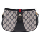 GUCCI GG Supreme Sherry Line Shoulder Bag PVC Navy Gold 10 02 024 Auth 184481-2