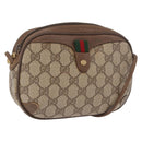 GUCCI GG Supreme Web Sherry Line Bag PVC Beige Gold 89 02 066 Auth 184482-1