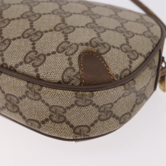 GUCCI GG Supreme Web Sherry Line Bag PVC Beige Gold 89 02 066 Auth 184482