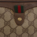 GUCCI GG Supreme Web Sherry Line Bag PVC Beige Gold 89 02 066 Auth 184482-14