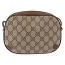 GUCCI GG Supreme Web Sherry Line Bag PVC Beige Gold 89 02 066 Auth 184482-3