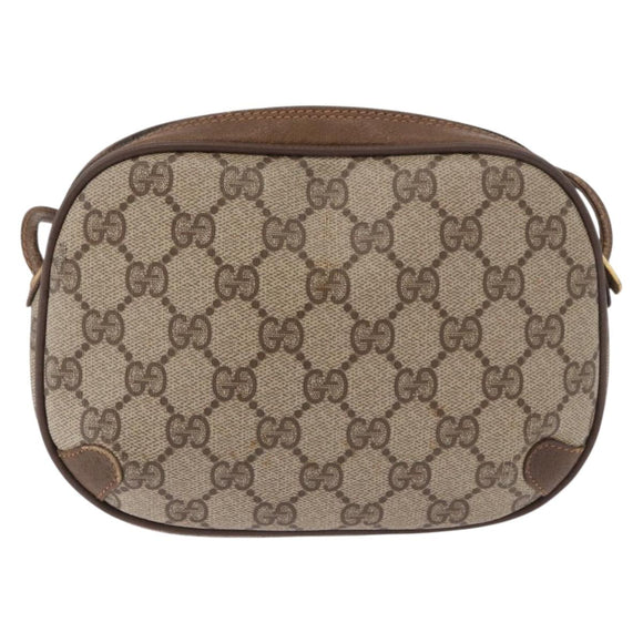 GUCCI GG Supreme Web Sherry Line Bag PVC Beige Gold 89 02 066 Auth 184482