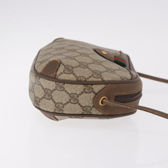 GUCCI GG Supreme Web Sherry Line Bag PVC Beige Gold 89 02 066 Auth 184482
