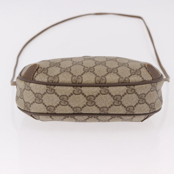 GUCCI GG Supreme Web Sherry Line Bag PVC Beige Gold 89 02 066 Auth 184482