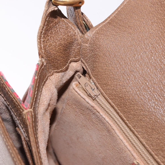 GUCCI Shoulder Bag Leather Gold Brown 72 02 104 Auth 184483