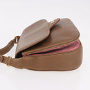 GUCCI Shoulder Bag Leather Gold Brown 72 02 104 Auth 184483-4