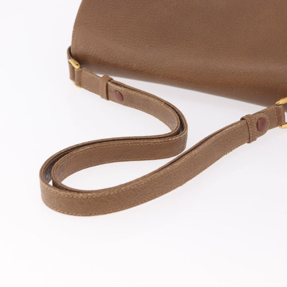 GUCCI Shoulder Bag Leather Gold Brown 72 02 104 Auth 184483