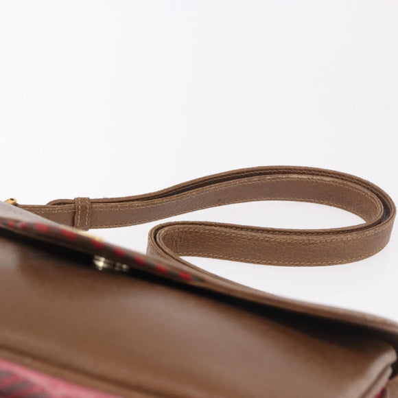 GUCCI Shoulder Bag Leather Gold Brown 72 02 104 Auth 184483