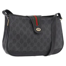 GUCCI GG Supreme Web Sherry Line Tas PVC Zwart Rood 116 02 076 Auth 184484-1