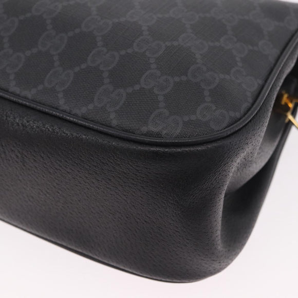 GUCCI GG Supreme Web Sherry Line Tas PVC Zwart Rood 116 02 076 Auth 184484