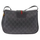 GUCCI GG Supreme Web Sherry Line Tas PVC Zwart Rood 116 02 076 Auth 184484-3