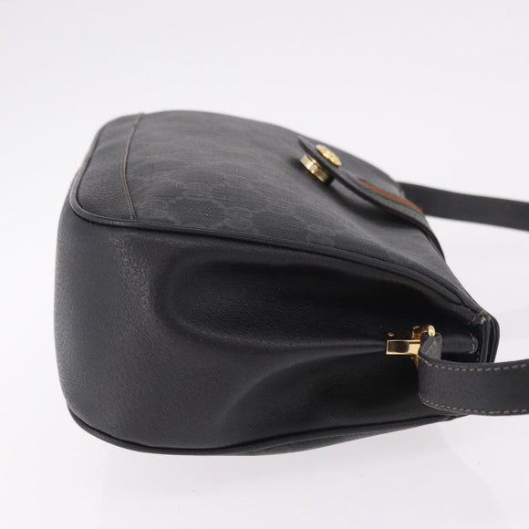 GUCCI GG Supreme Web Sherry Line Tas PVC Zwart Rood 116 02 076 Auth 184484