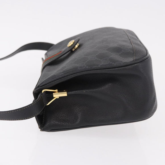 GUCCI GG Supreme Web Sherry Line Tas PVC Zwart Rood 116 02 076 Auth 184484